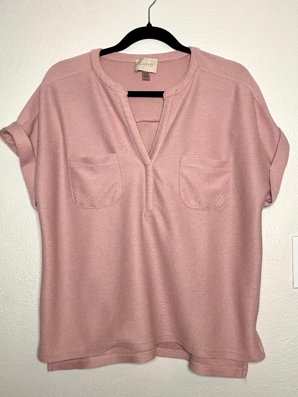 Soft Pink Short Sleeve Blouse